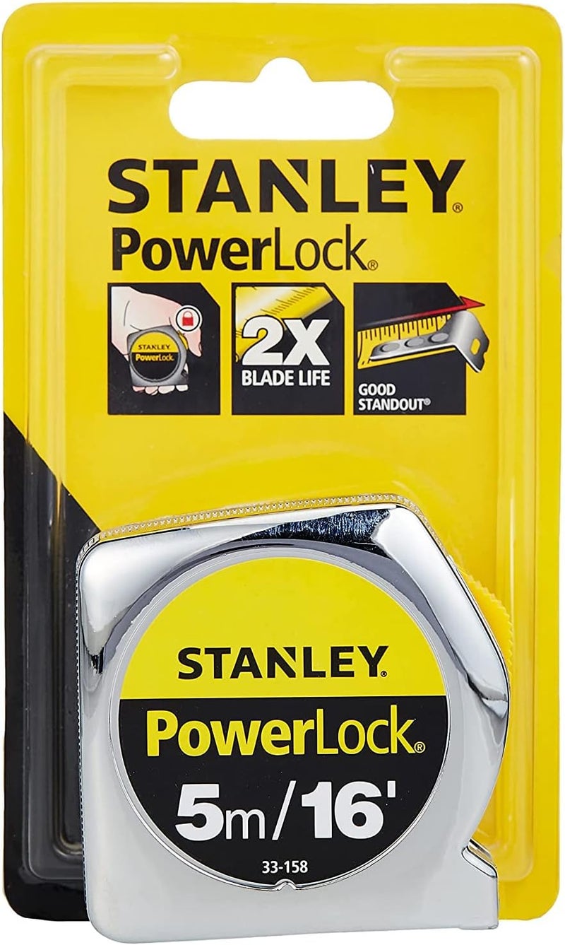 Stanley - POWER LOCK : Tape Measure - 5M/16 Inch - Image 1